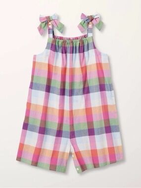 kate spade new york x Target Girls Adaptive Plaid Tie-Shoulder Poplin Romper 3T